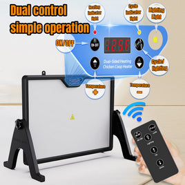 Adjustable Dual-Sided Heating Chicken Brooder Coop Heater Duck Poultry Warmer