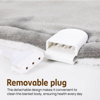 Double-side Flannel Heated Electric Throw Blanket Fast Heating Warm Washable gray