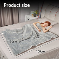 Double-side Flannel Heated Electric Throw Blanket Fast Heating Warm Washable gray