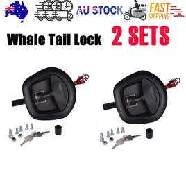 2PCS Black Central Locking T Handle Whale Tail Lock Folding Trailer Ute Canopy