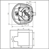 2PCS Black Central Locking T Handle Whale Tail Lock Folding Trailer Ute Canopy