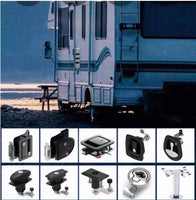 2PCS Black Central Locking T Handle Whale Tail Lock Folding Trailer Ute Canopy