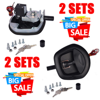 2PCS Black Central Locking T Handle Whale Tail Lock Folding Trailer Ute Canopy