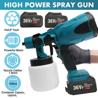 Cordless High Pressure Airless Spray Gun Paint Sprayer For Makita 18V Battery