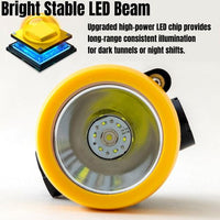 LED Miner Headlight 3000 LUX High Bright Waterproof Hard Hat Lamp Rechargeable