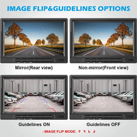 Wireless 4-Channel Split 7" Screen Monitor w/4 Reversing Camera Kit for Truck Trailer Bus