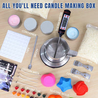 DIY Candle Making Kit 1KG Wax Bean Electric Wax Melter Pouring Pot Thermometer