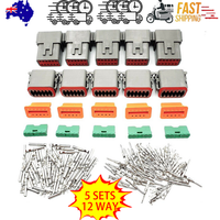 5 Sets DEUTSCH DT SERIES MULTI PLUG WATERPROOF CONNECTOR 12 WAY PIN KIT