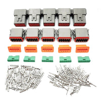 5 Sets DEUTSCH DT SERIES MULTI PLUG WATERPROOF CONNECTOR 12 WAY PIN KIT