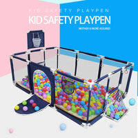 Baby Playpen Child Play Mat Interactive Safety Gate Slide Fence Game 12 Panels