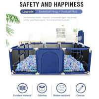 Baby Playpen Child Play Mat Interactive Safety Gate Slide Fence Game 12 Panels