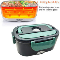 2 in1 Home Car Electric Lunch Box Stainless Steel Food Heating Bento Box AU Plug