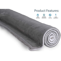 Double-side Flannel Heated Electric Throw Rug Blanket Fast Heating Warm Washable GREY