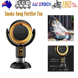 Portable Smoke Away Purifier Fan Smoke Fan for Indoor Cook Smoking with Filter GOLD