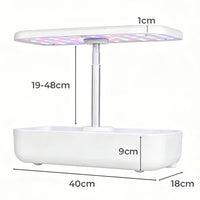 Hydroponics Plant Growing System 12 Pods Indoor Herb Garden Kit Led Light 4L WHITE