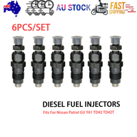 6PCS New Diesel Fuel Injectors Fits For Nissan Patrol GU Y61 TD42 TD42T AU