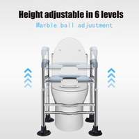 Upgrade Raised Toilet Seat 19.3"-25.2" 150kg Universal Toilet Riser for Elderly