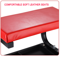 Padded Rolling Creeper Garage Mechanics Roller Seat Stool Chair with Tool Tray