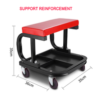 Padded Rolling Creeper Garage Mechanics Roller Seat Stool Chair with Tool Tray