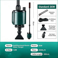 NEW 2000L/H 36W Aquarium Tool Electric Fish Tank Pump Water Changer Sand Washer AU
