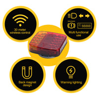 2X 7Pin LED Magnetic Wireless Trailer-TailLight Kit For Trailer Truck Automotive