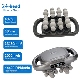 24 Heads Fascia Massage Gun Muscle Relax for Legs,Back,Waist,Hips Massage AU