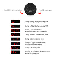 For Wideband Gauge X-Series 30-0300 AFR O2 UEGO Air Fuel Ratio Gauge  2-1/16" AU