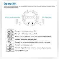 52mm AFR O2 UEGO Wideband Air Fuel Ratio Gauge Kit 30-0300 LSU 4.9 Probe Sensor