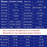 Pro Astronomical Telescope 114mm Aperture 875X Zoom HD High Resolution