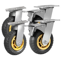 4X 6" / 150mm Heavy Duty Swivel Caster Wheels Castor 1000KG Load,2 with Brakes