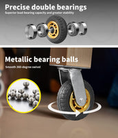4X 6" / 150mm Heavy Duty Swivel Caster Wheels Castor 1000KG Load,2 with Brakes