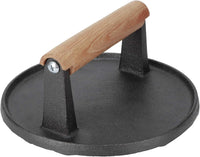 7" Heavy Duty Burger Press W/ Solid Wood Handle for Meat Smasher Hamburger Steak