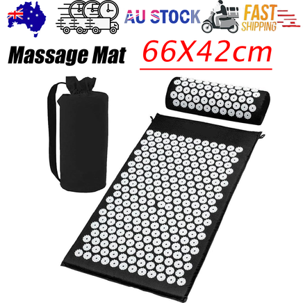 Black Massage Acupressure Mat Yoga Sit Lying Mats Pain Stress Soreness Relax AU NEW