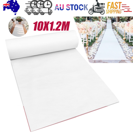 10X1.2M White Carpet Aisle Runner Wedding Party Event Decoration Mats Rugs