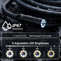10M 8mm Lens Industrial Endoscope 1080P Digital Borescope Inspection Camera LED Lamp