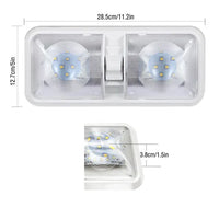 2pcs 12V RV Interior LED Ceiling Light Boat Camper Caravan Trailer Double Dome Light