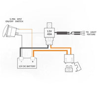 Auxbeam LED Switch+Switching Lines ON-OFF For 12V/24V Car Motorcycles Buses RVs