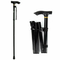 Adjustable Walking Stick Travel Retractable Hiking Folding Cane Metal Pole