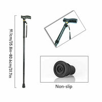 Adjustable Walking Stick Travel Retractable Hiking Folding Cane Metal Pole