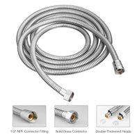 5 FT Handheld Shower Head Hose 1.5m Bathroom Stainless Steel Shower Water Tube