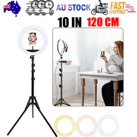 120cm 10"LED Ring Light Dimmable Lighting Kit Phone+Selfie Tripod Makeup Live Lamp