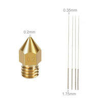 3D Printer 0.4mm Nozzle Throat & 0.4mm Extruder Brass Nozzle Printer Head Set