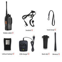 2PCS Radios Walkie Talkie BF-888S UHF 400-470MHz 5W 16CH Portable Two-Way Radio