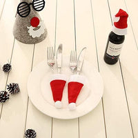 20PCS Red Hat Santa Cutlery Christmas Knife Bag Xmas Fork Holder Xmas Decoration