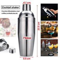 Boston Cocktail Shaker Set Maker Mixer Martini Spirit Bar Strainer Bartender Kit