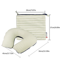 Inflatable U Shaped Travel Neck Pillow Portable Car Flight Head Rest Cushion