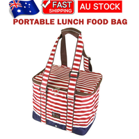 Red Insulated Picnic Bag Thermal Cooler Portable Lunch Food Tote Carry Storage Bag