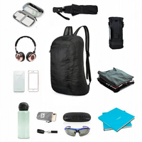 20L Black Waterproof Lightweight Backpack Portable Foldable Backpack Travel Outdoor
