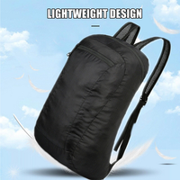 20L Black Waterproof Lightweight Backpack Portable Foldable Backpack Travel Outdoor