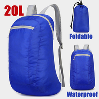 20L Blue Waterproof Lightweight Backpack Portable Foldable Backpack Travel Outdoor